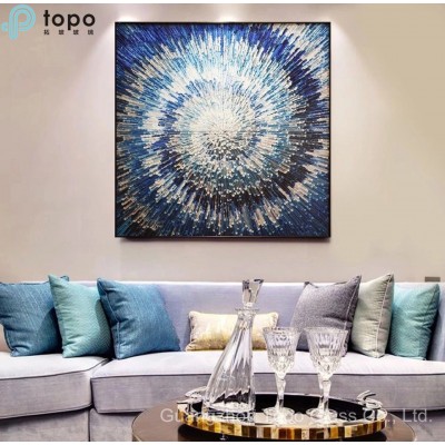 Abstract Art Glass Painting Living Room Sofa Background Wall Decoration (MR-YB6-2020A)